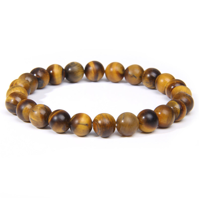 Unisex Frosted Agate Bracelet With Tiger Eye Stone And Golden Phoenix Design Anti Fatigue Jewelry Gift For Men