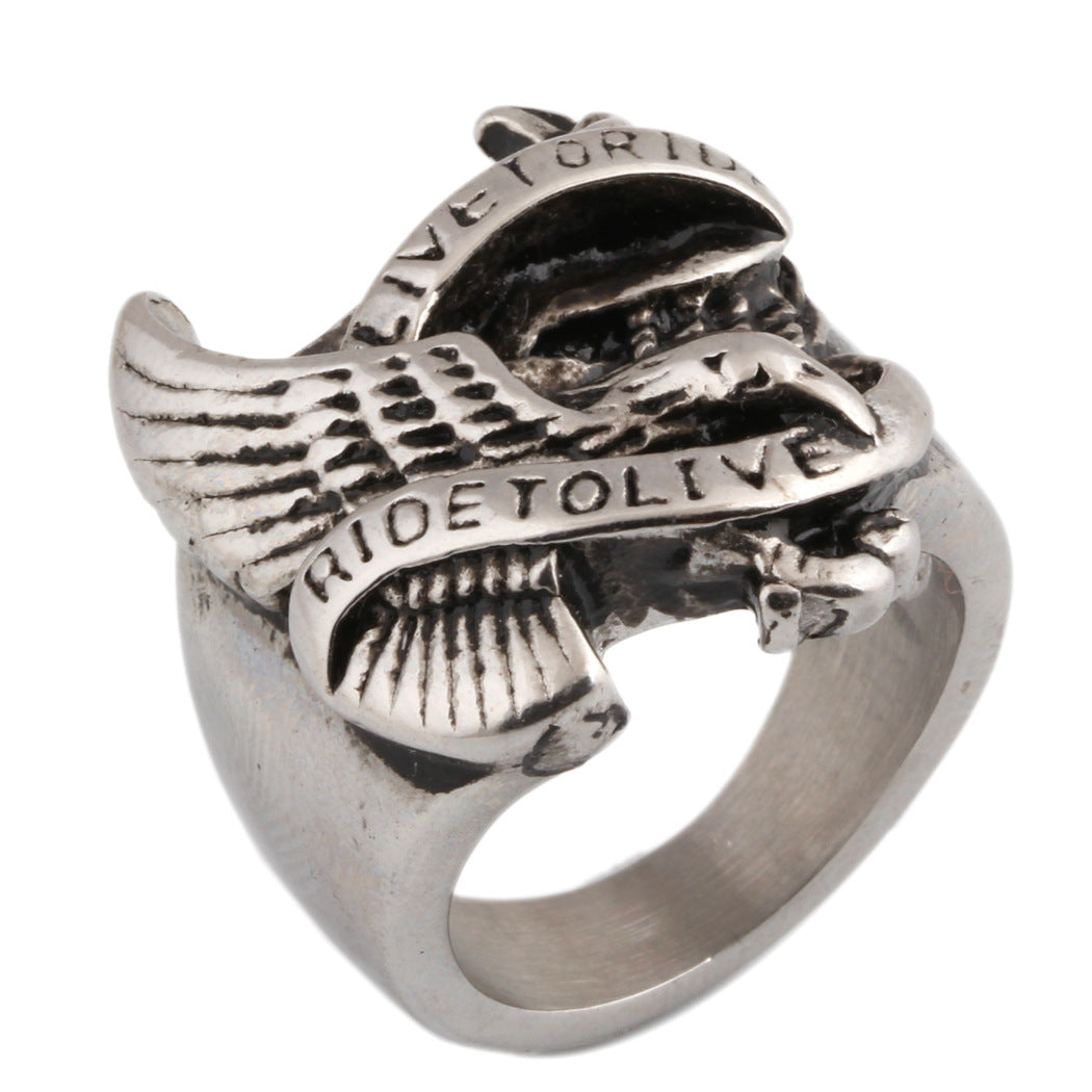 Titanium Eagle Ring