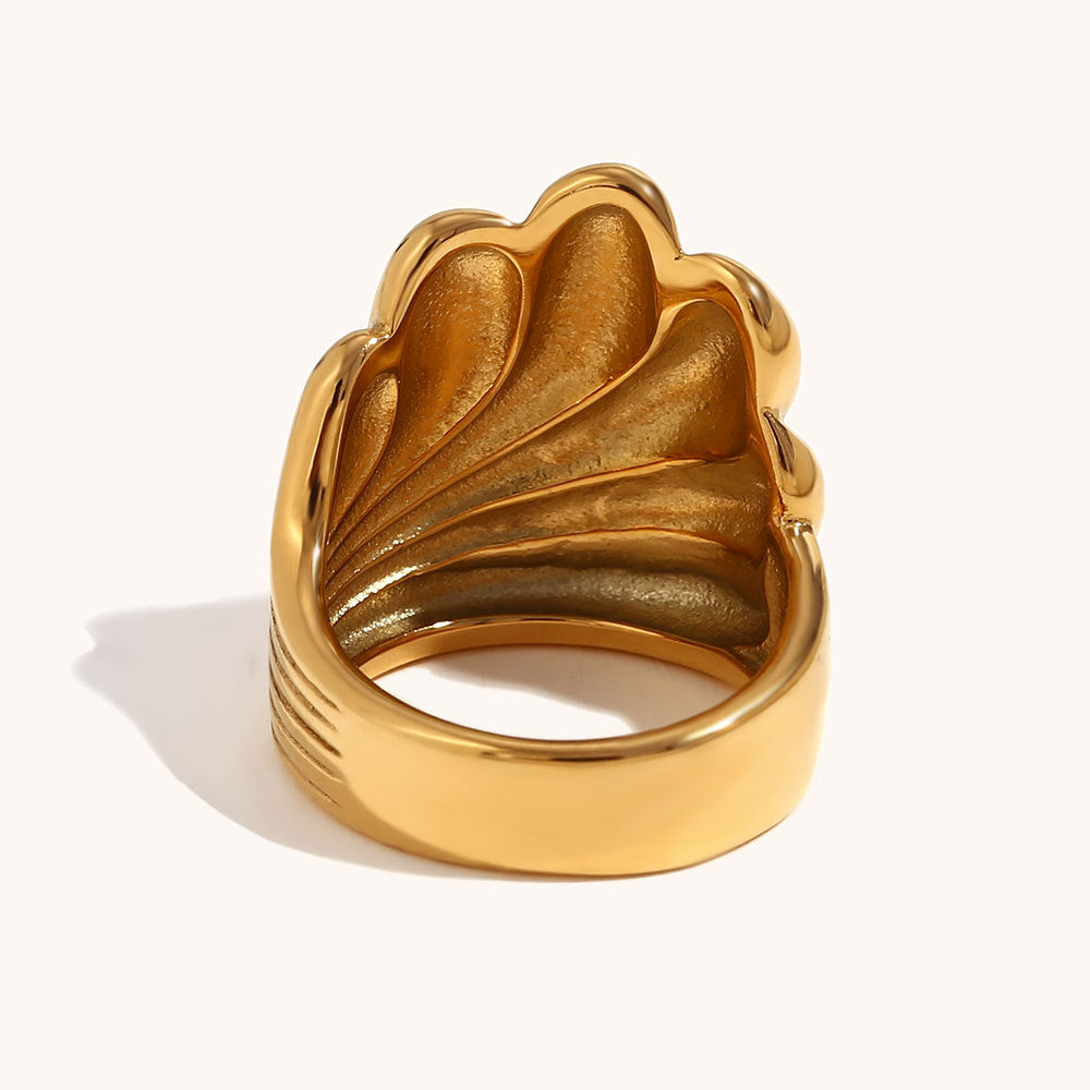 Simple And Light Luxury Stainless Steel Plated 18K Gold Ring