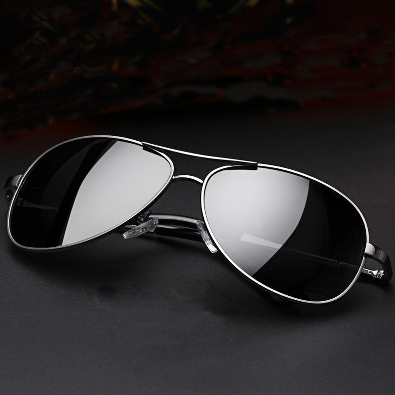 Metal Frame Glasses With Polarized Resin Lenses UV400 Protection Large Frame Eye Protection Great All Day Wear