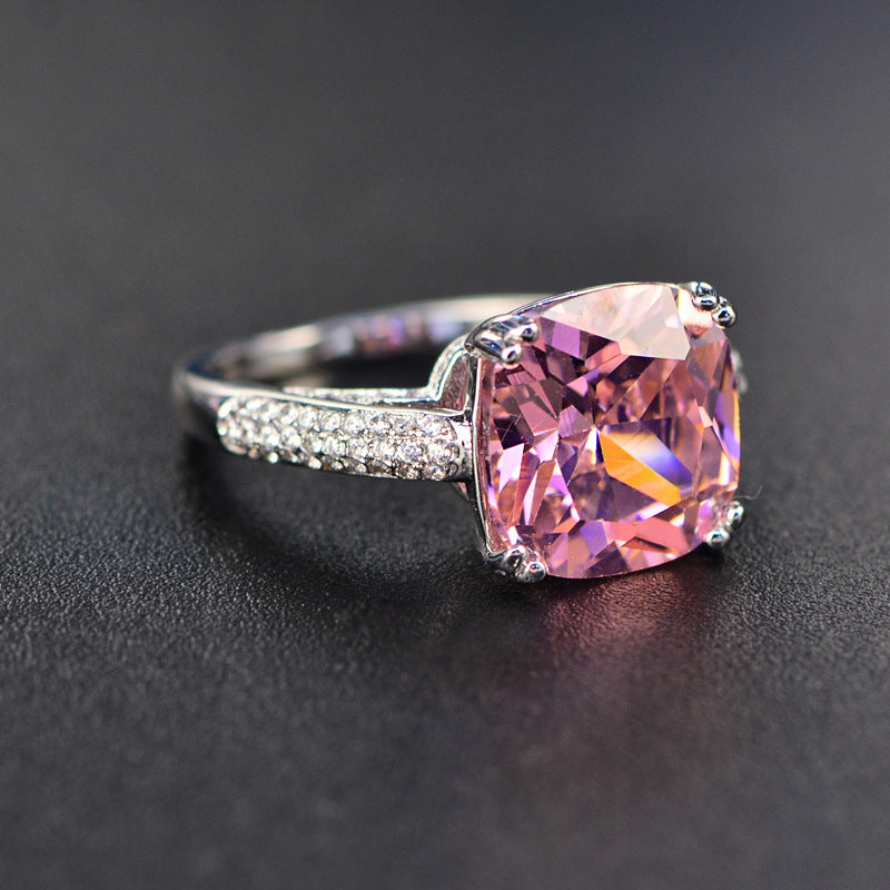 Womens Round Copper Plated Ring With AAA Zircon Mosaic In Yellow Zircon Wedding Band For Her Jewelry Gift Ready