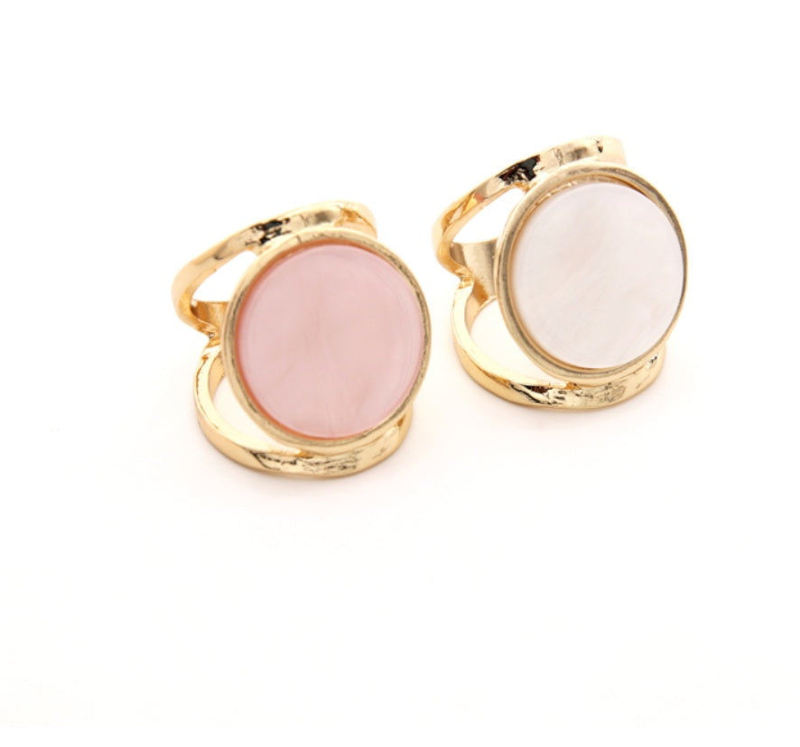 Women Acetate Ring Geometric Alloy Jewelry Trendy Ring