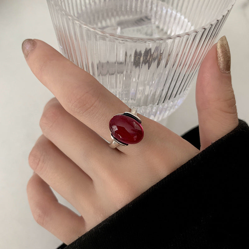 Womens Adjustable Sterling Silver Ring Vintage Hollow Geometric Exaggerated Design 925 Silver Ring Unique Gift For Her