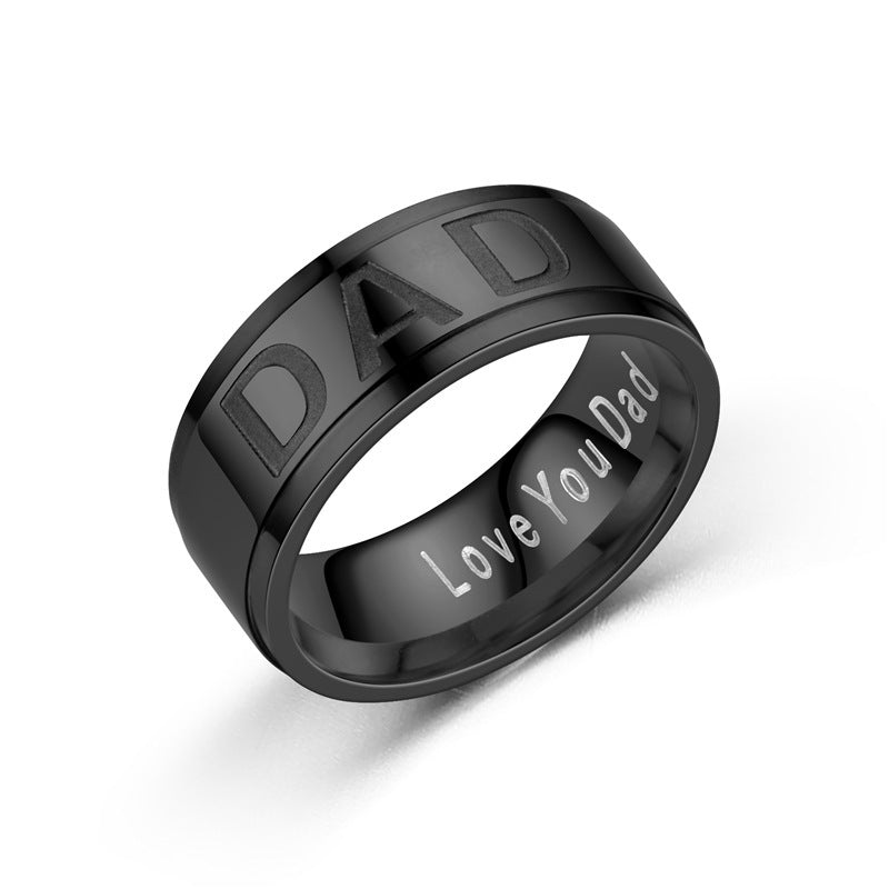 Mens Titanium Steel Ring For Travel Souvenir European Design With Baking Varnish Finish Durable Stainless Band Jewelry