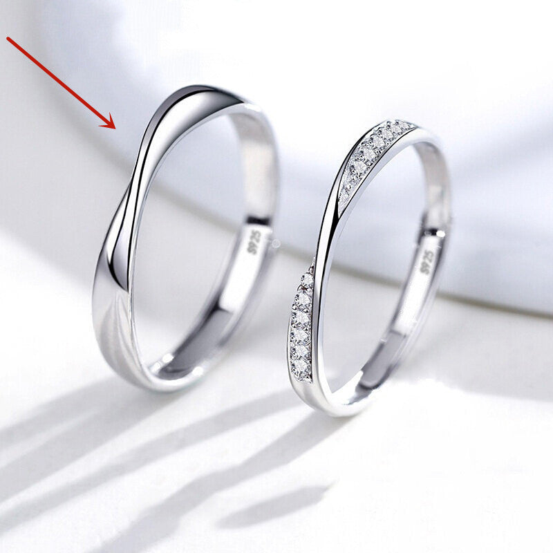 Couple Copper Rings Set With Pearl Shell Starry Sky Design Meteor Shower Saturnian Diamond Rings For Men Women