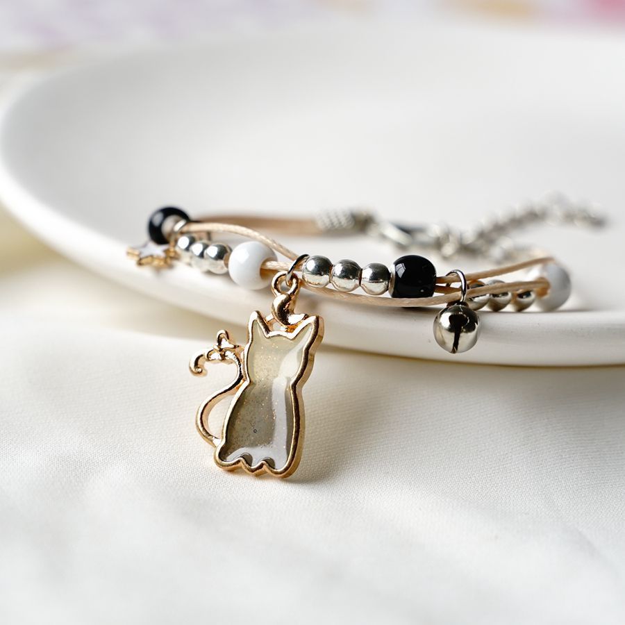 Womens Ceramic Bead Bracelet With Alloy Charms Adjustable Couple Design Best Friend Jewelry Gift Cute Bracelet