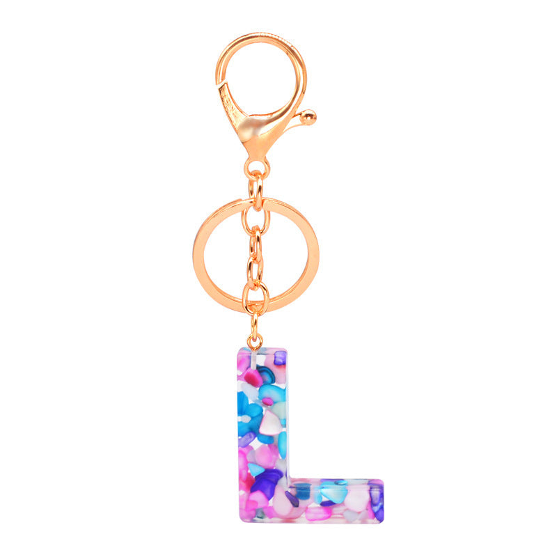 Epoxy Letters Keychain Unisex Initial Pendant Alphabet Charm Decoration With Individual Packaging Epoxy Letters Keychain
