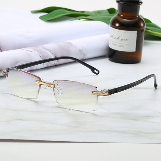 Automatic Zoom Trimming Reading Glasses Anti Blue Light Clarity Eye Protection UV Nylon Lens Black Brown Frame