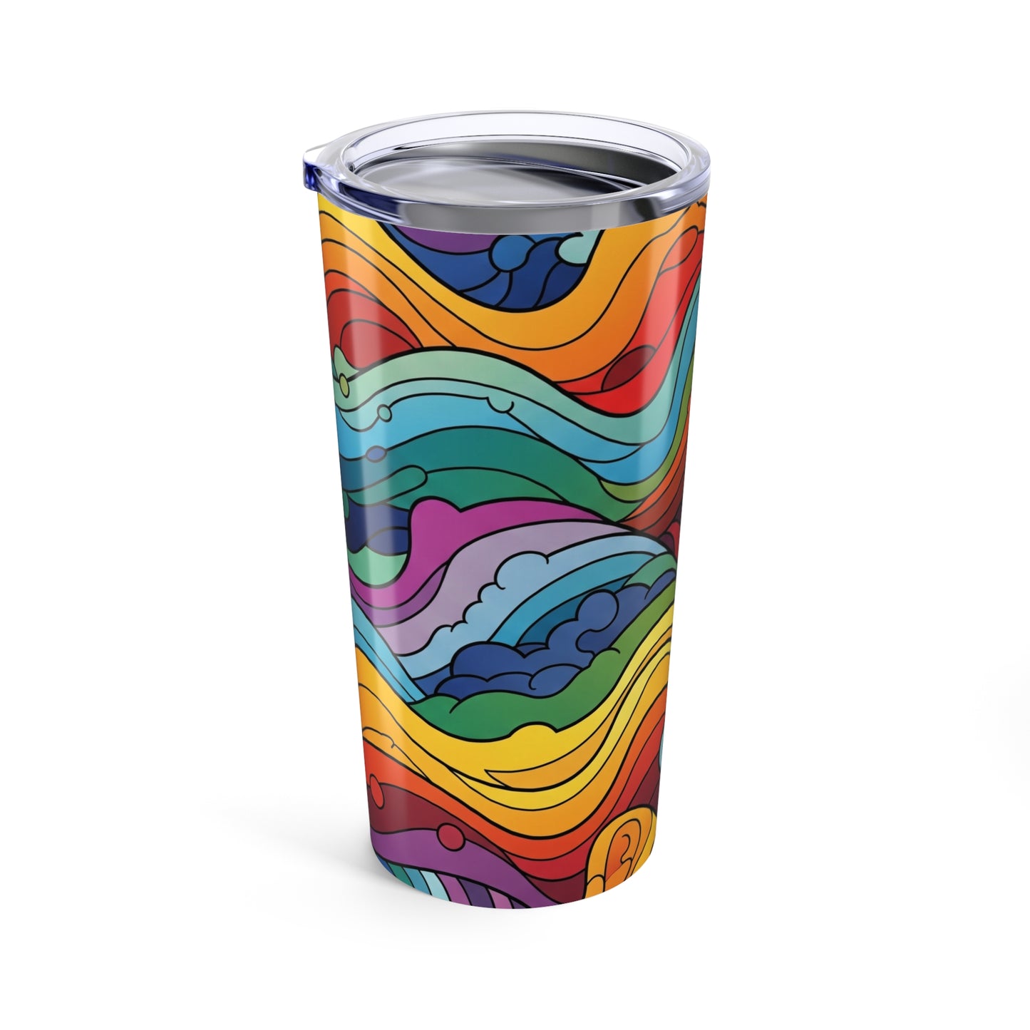 20oz Stainless Steel Tumbler With Double Wall Vacuum Insulation Spill Resistant Printed Design Durable Travel Mug