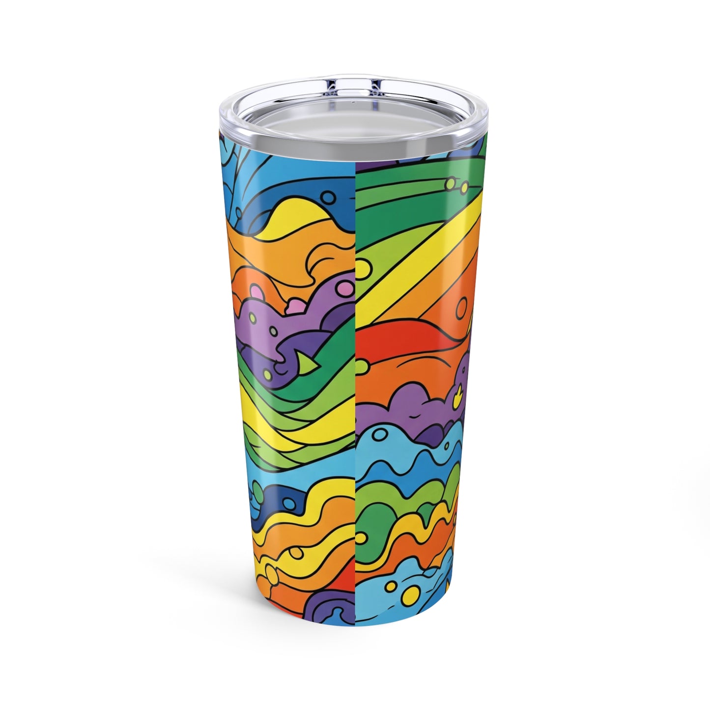 20oz Stainless Steel Tumbler With Vacuum Insulation Printed Travel Mug For Hot Or Cold Drinks Durable Dishwasher