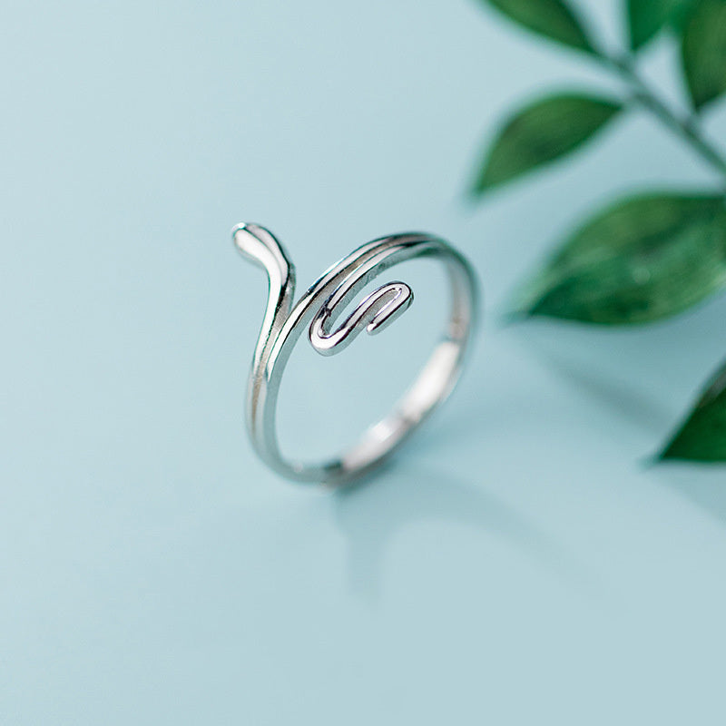 Silver Snake Ring For Women Korean Style Temperament Jewelry Gift Elegant Minimalist Ring Everyday Wear Jewelry Gift