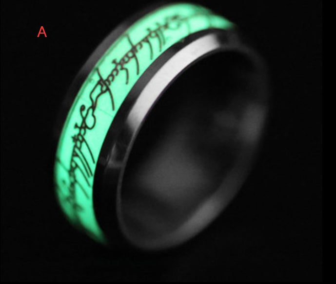 Mens Titanium Ring Steel Band Lord Of The Rings Style