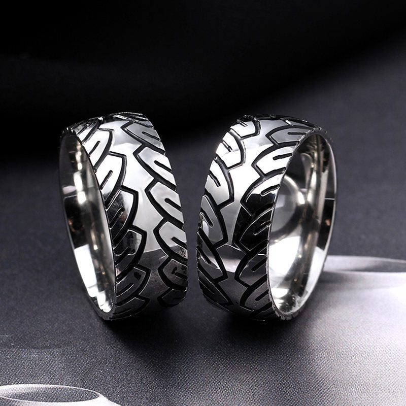 Mens Titanium Steel Ring With Retro Carbon Ion Black Finish Stylish Durable Gift For Him For Daily Style Gifts
