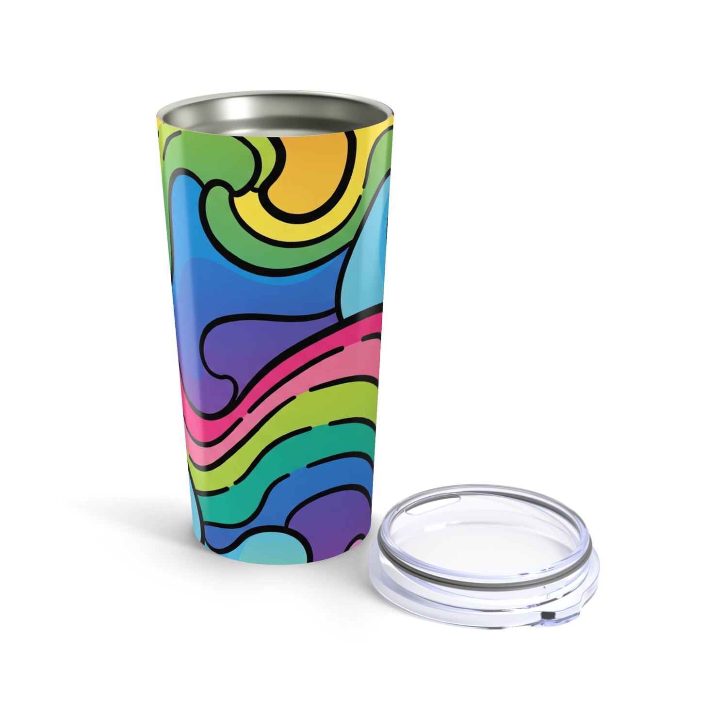 20oz Stainless Steel Tumbler With Double Wall Insulation Spill Resistant Durable Printed Travel Mug Dishwasher Safe