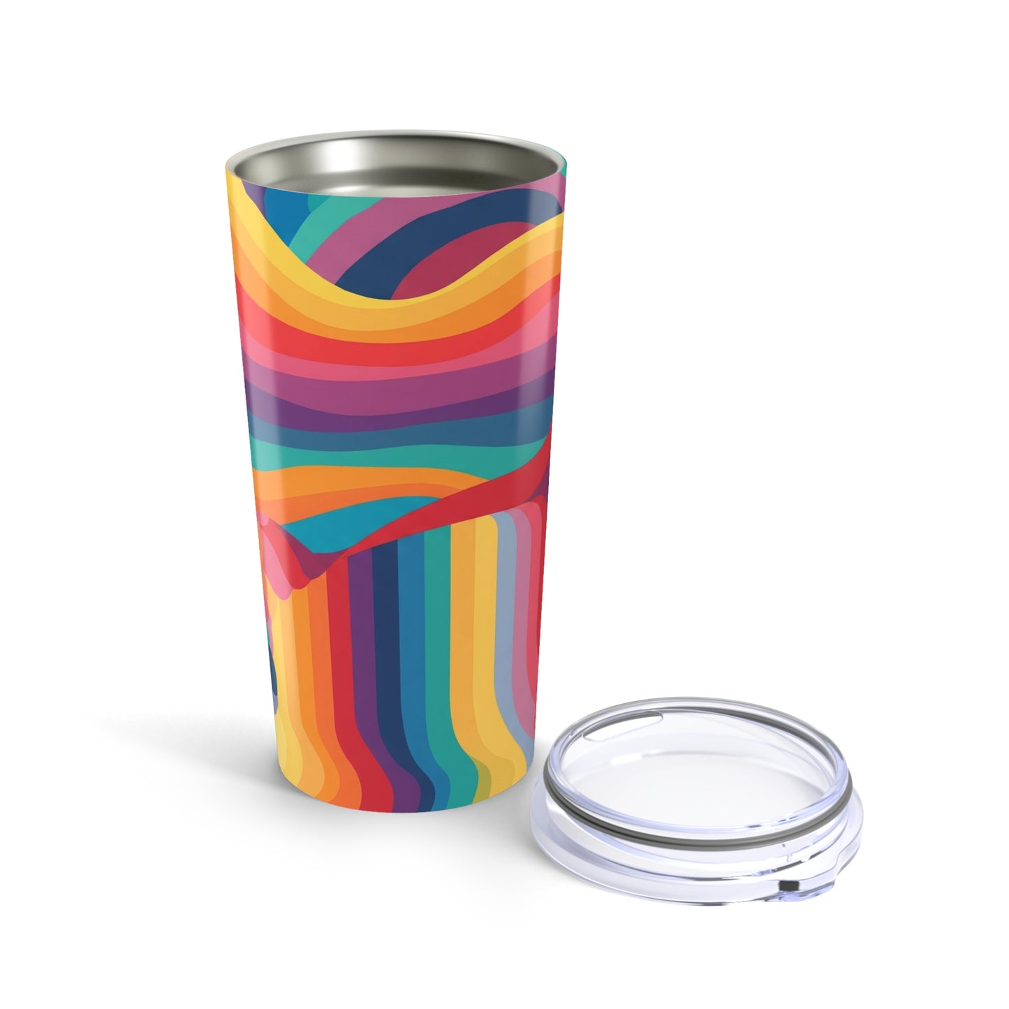 20 Oz Stainless Steel Printed Tumbler With Double Wall Vacuum Insulation Travel Mug Durable Spill Proof Coffee Cup