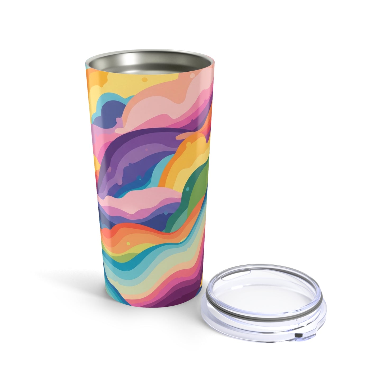 20oz Stainless Steel Tumbler With Printed Design Vacuum Insulated Spill Resistant BPA Free For Hot And Cold Drinks