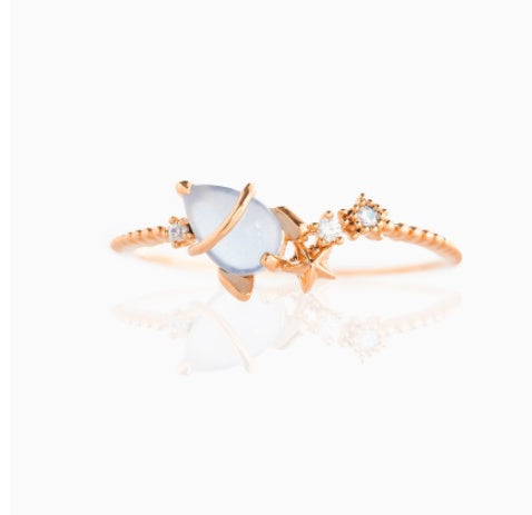 Gold Color UFO Astronaut Ring Brass Geometric Design For Women Men Festival Party Gift Accessory Jewelry For Collectors