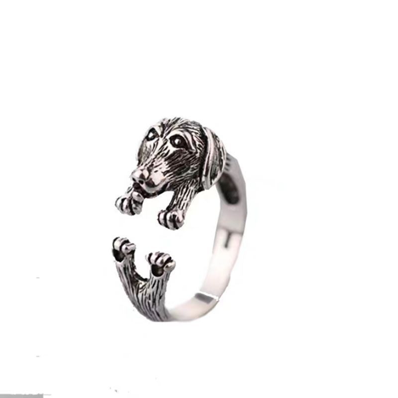 Vintage Distressed Plain Silver Ring Adjustable Animal Zodiac Design for Unisex Fashion Jewelry Statement Accessory