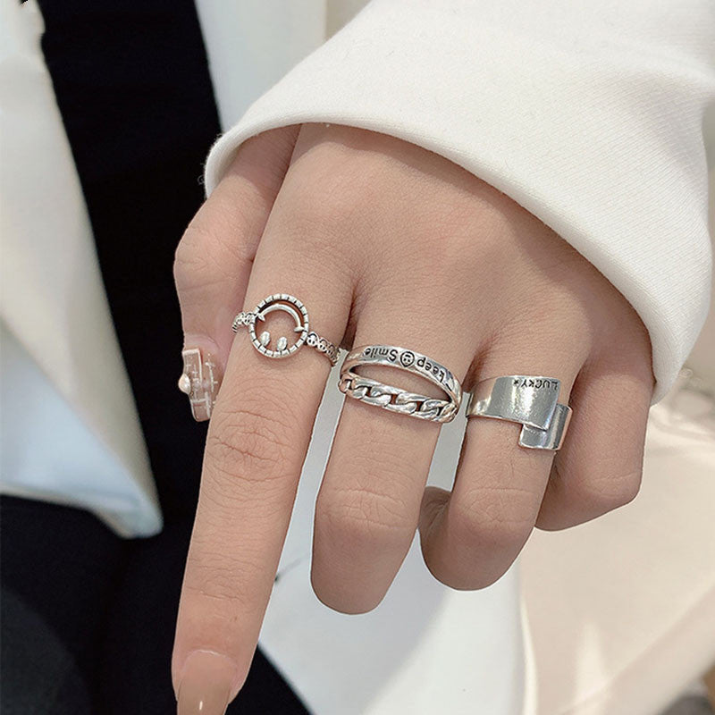 Adjustable Opening Ring Silver Plated Doll Design Korean Inspired Women Jewelry Birthday Gift Elegant Unique Durable