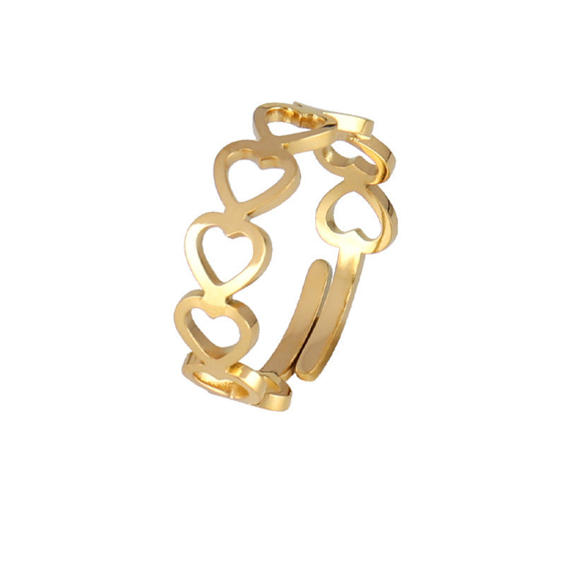 Stainless Steel Geometric Ring Natural Style Women Gold Silver Trendy Fashion Hip Hop Minimal Jewelry Timeless