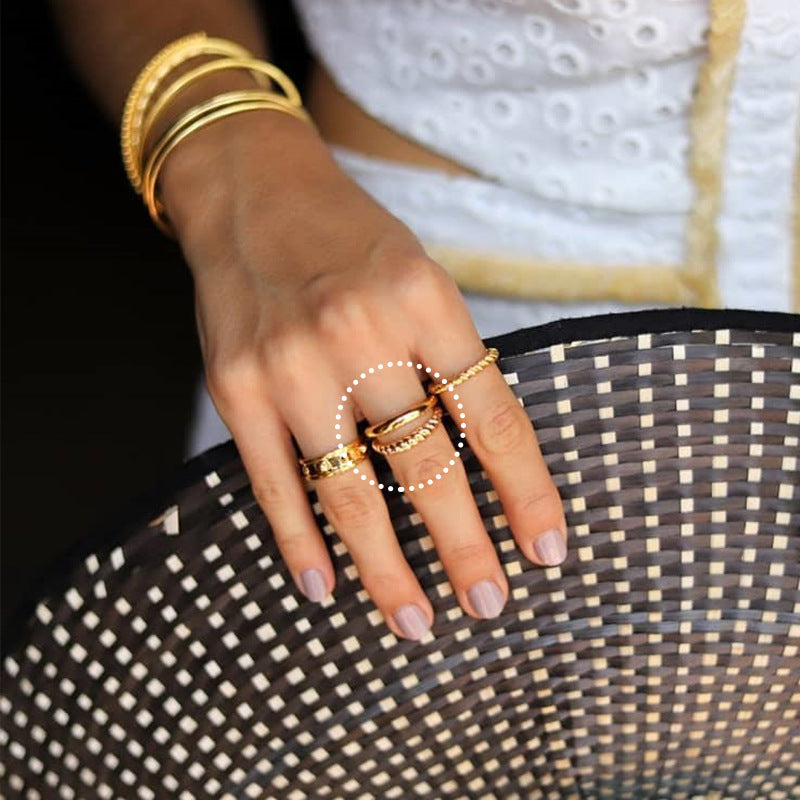 Double Layer Twist Ring Zinc Alloy Geometric Jewelry For Women European American Style Trendy Accessory Elegant Minimal