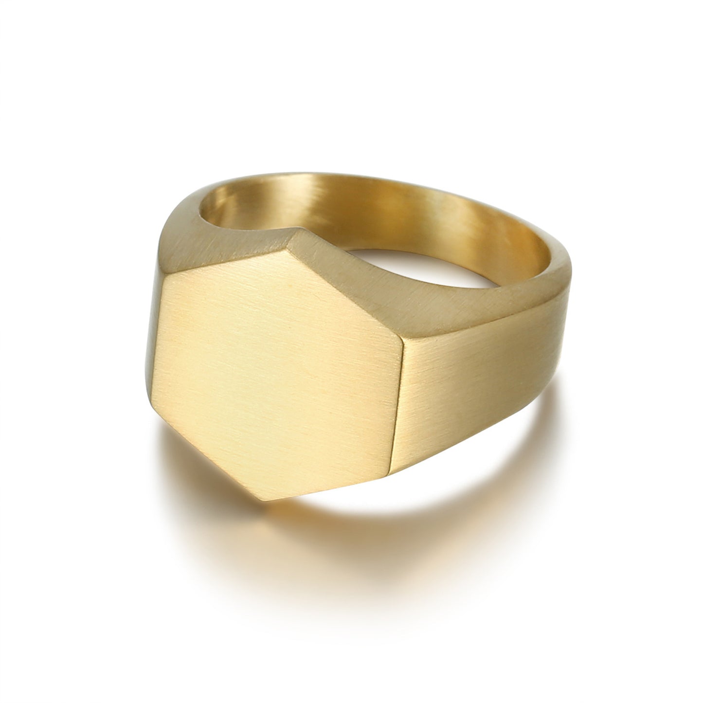 Unisex Stainless Steel Ring Geometric Design Band for Men or Women Neutral Jewelry Steel Gold Black Ring