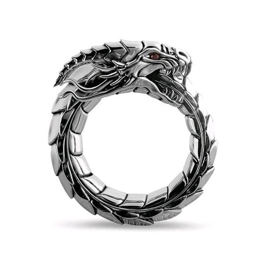 Vintage Dragon Ring European Metal Band For Men Gothic