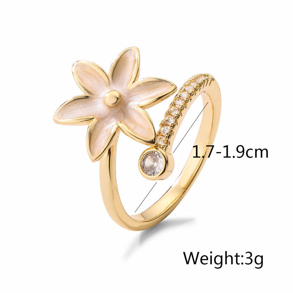 Women Copper Ring With Irregular Geometry Micro Inlay Design Adjustable Size Modern Fashion Jewelry Wear Now Today