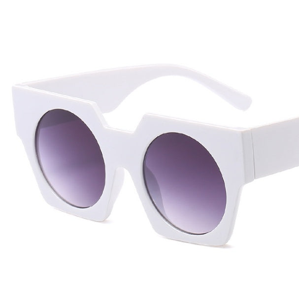 Vintage Geometry Sunglasses Large Frame Retro Eyewear UV Protection Fashion Sun Glasses For Women Men New Look