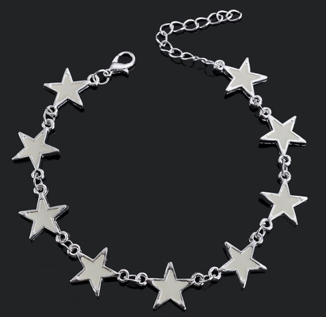 Glow Luminous Alloy Bracelet With Stars And Peach Blossoms For Women And Girls European And American Style Art