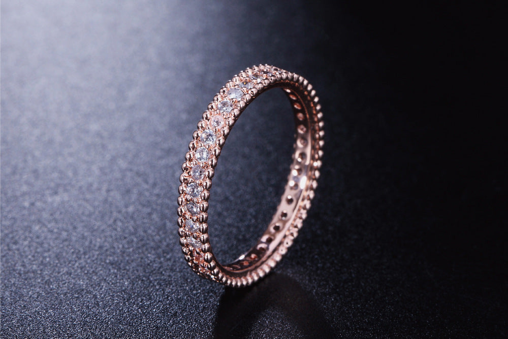 Womens Champagne Gold Zircon Ring Gold Plated Geometric Design Jewelry Gift Wedding Anniversary For Engagement