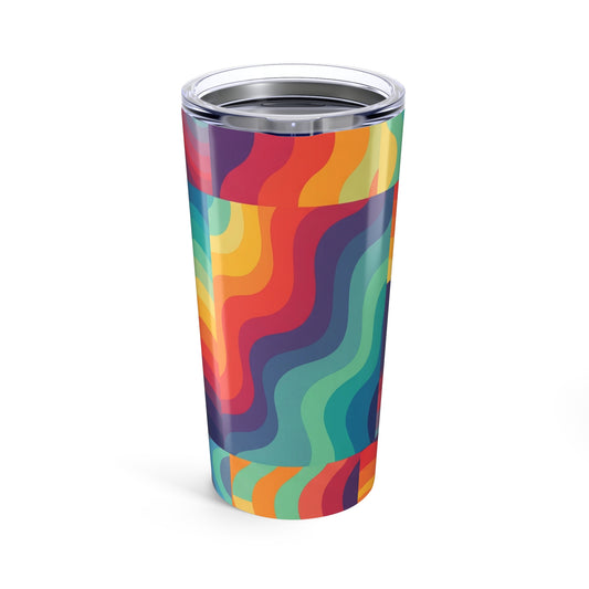 20oz Stainless Steel Travel Mug Double Wall Vacuum Insulation Printed Design Spill Resistant Keeps Drinks Hot Or
