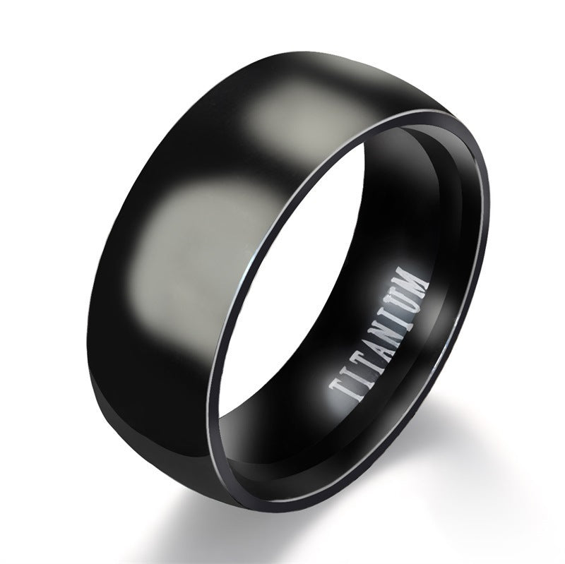 Mens Titanium Wedding Band 8mm Matte Black Ring Classic Round Engagement Jewelry Decoration For Men Ring Rings