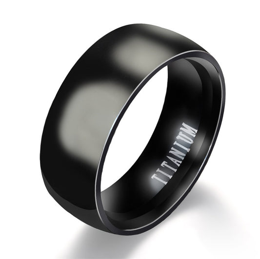 Mens Titanium Wedding Band 8mm Matte Black Ring Classic Round Engagement Jewelry Decoration For Men Ring Rings