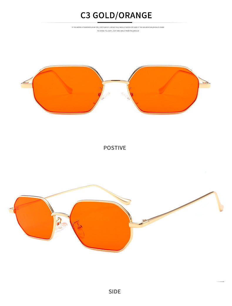 Adult Polygon Sunglasses Metal Frame Vintage Style UV400 Protection Universal Fit Durable Classic Look For All