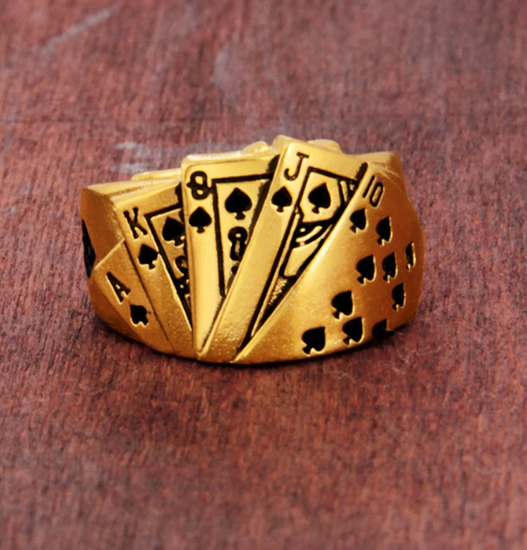 Unisex 24K Gold Plated Ring Diamond Shape Adjustable Opening Ethnic Inspired Brass Jewelry Men Women Shine Lux