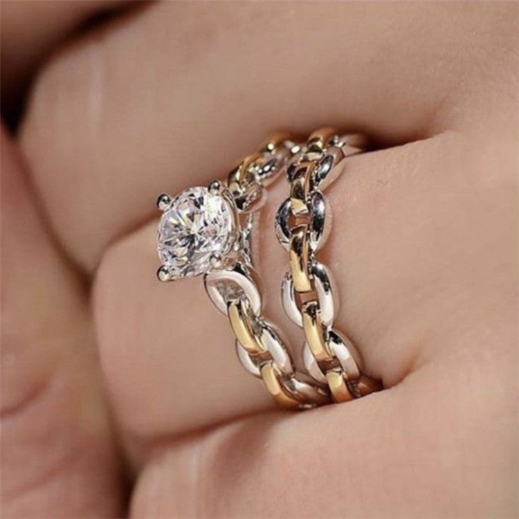 Geometric Alloy Ring Set Women Two Piece Jewelry Festival