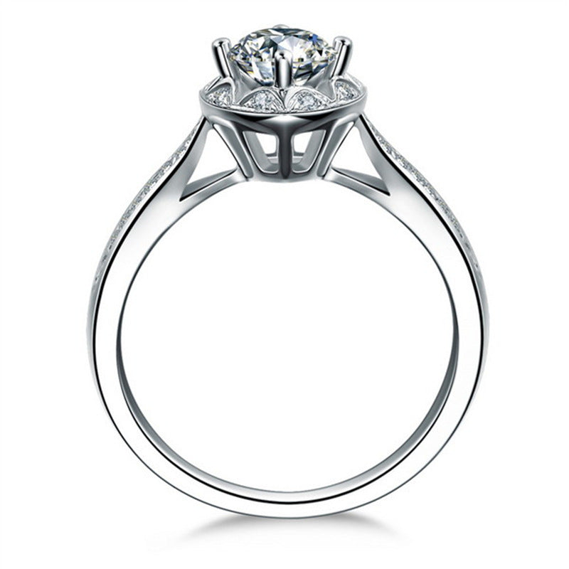 Copper Plated Silver Ring With AAA Zircon Diamond Inlay US Sizes 5 6 7 8 9 Elegant Everyday Wear For Every Day