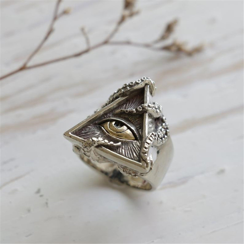 Eye of Horus Ancient Egyptian Ring Electroplated Alloy Fashion Statement Ring Individually Packed Polished Look