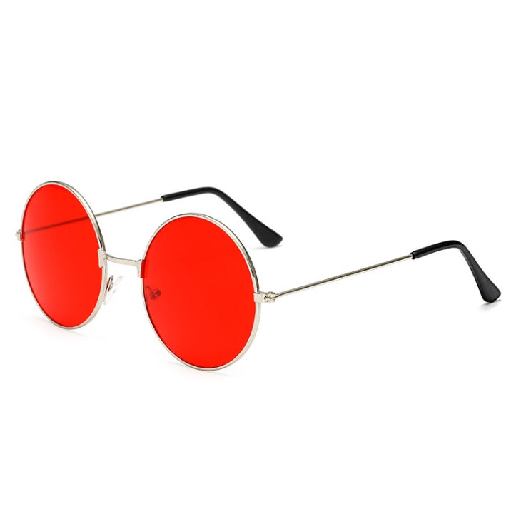 Vintage Round Sunglasses Circle Frame AC Lenses Trendy Metal Eyewear Sun Shielding Glasses Fashion Accessories