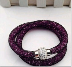 Womens Crystal Mesh Bracelet Sparkling Diamond Cut Alloy Bracelet Elegant Fashionable Jewelry Bracelet Special
