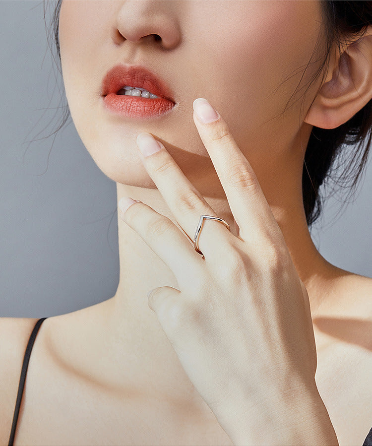 Womens Heart Ring 925 Sterling Silver with Clear CZ Water Drop Design European Cut Anniversary Engagement Ring