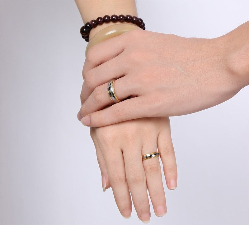 Titanium Steel Wedding Band Ring Electroplated Durable Design for Women and Men Stylish Jewelry Band Collection