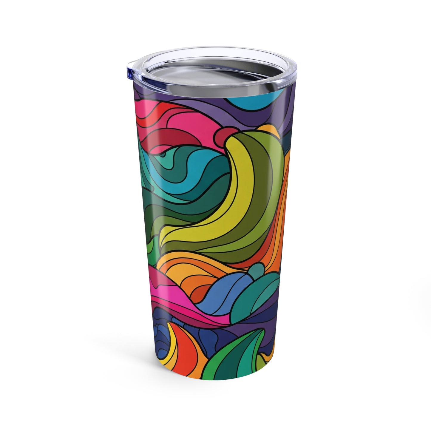 20oz Stainless Steel Tumbler With Printed Design Double Wall Vacuum Insulated Leak Proof Travel Mug For Beverages