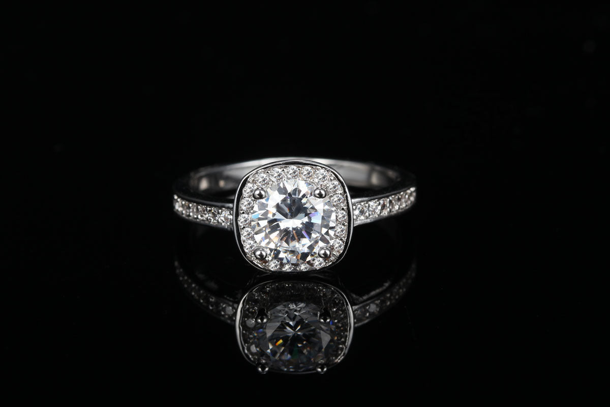 Silver Plated Zircon Ring In Korean Style Jewelry With Dainty Design And Sparkling Stones In Sizes Five To Ten