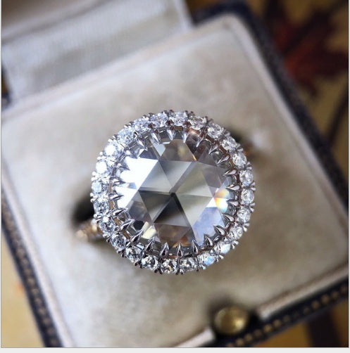 Womens Copper Simulated Diamond Ring For Engagement Anniversary Gift Timeless Elegant Jewelry For Her Gleaming