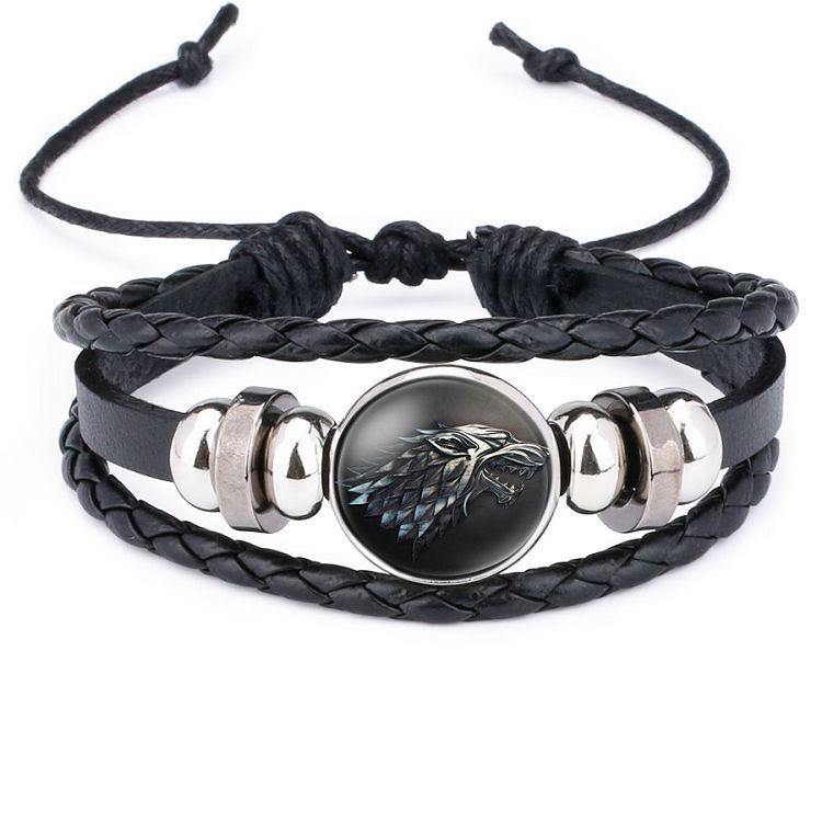 Unisex Leather Bracelets Animal Zodiac Design Woven Rope Wristband Individually Packed for Men and Women Style