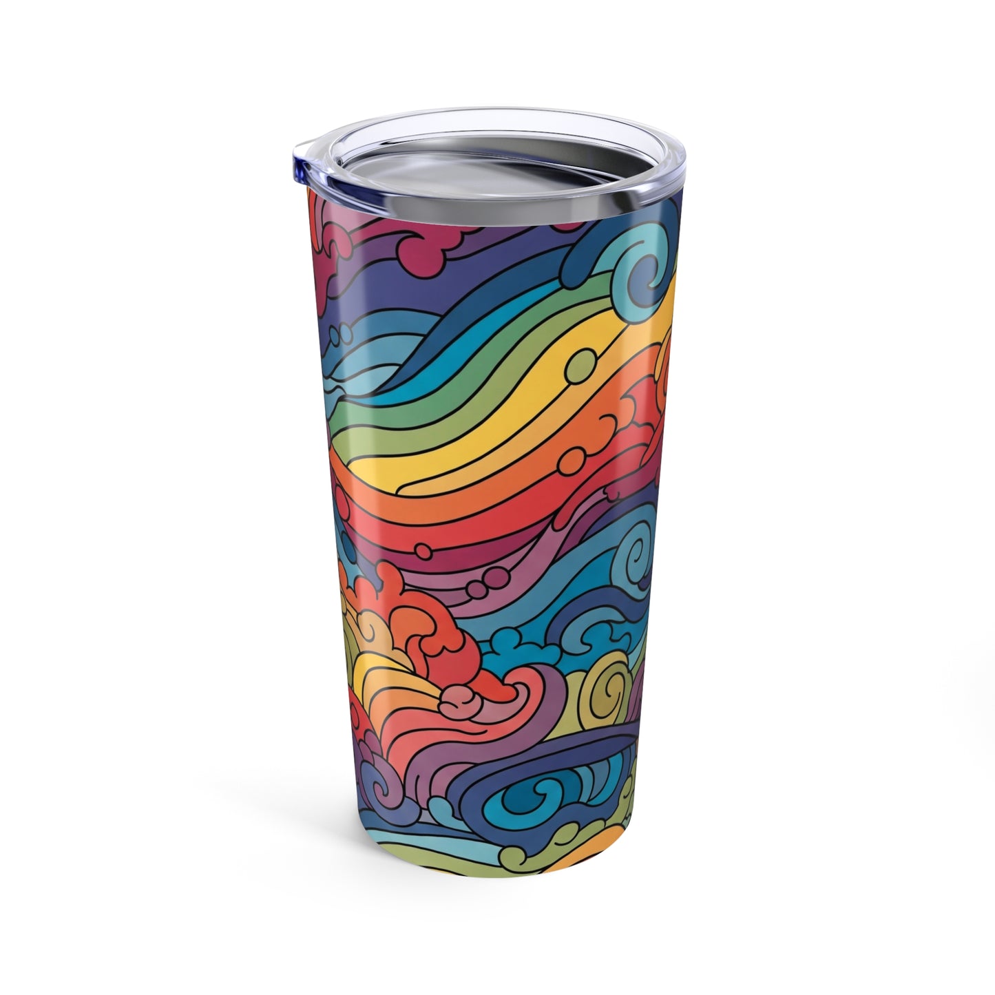 20oz Stainless Steel Travel Mug With Double Wall Vacuum Insulation Leak Proof BPA Free Durable Printed Coffee