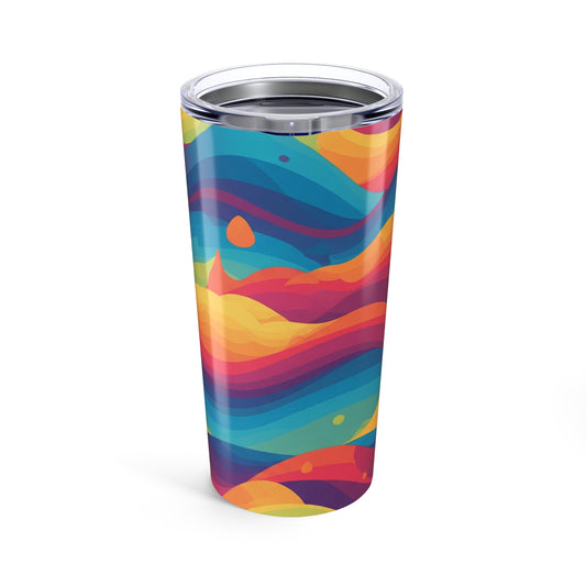 20 Oz Stainless Steel Tumbler With Double Wall Insulation Leak Proof BPA Free Printed Design For Hot And Cold