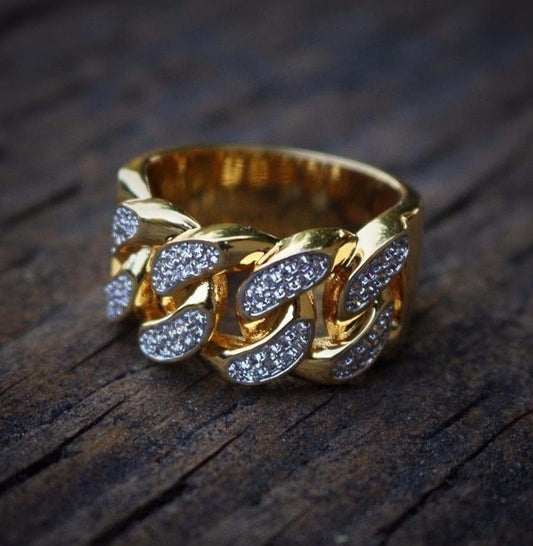 Gold Plated Copper Ring With CZ Stones For Men Elegant Design And Hand Finished Shine For Everyday Wear For Style
